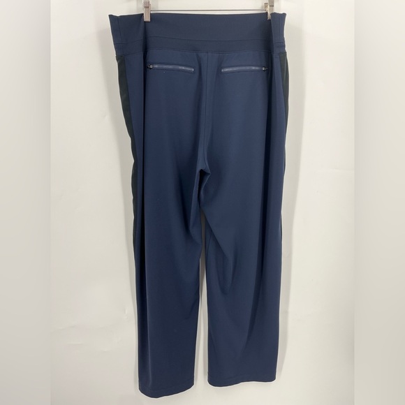 Athleta 2X Venice Wide Leg Pants Navy Blue 0226 Colorblock Travel Active zipper - Picture 5 of 10